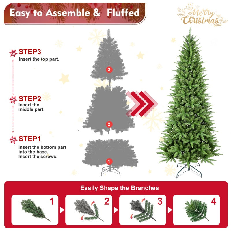 Step-by-step assembly and branch shaping guide for 4ft artificial Trendoligy PVC Christmas tree