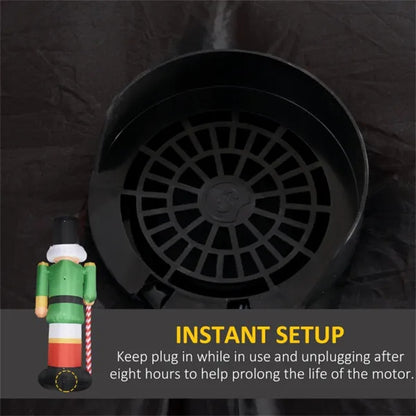Black plastic base for inflatable nutcracker soldier Christmas yard decoration with setup instructions