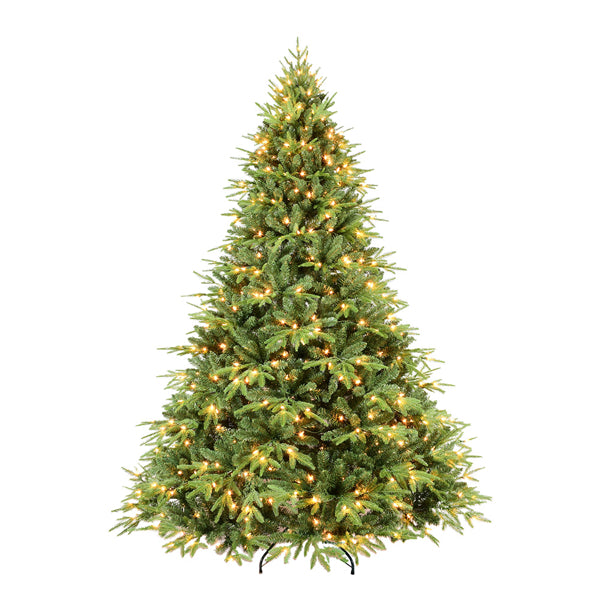 5ft green artificial Christmas tree with 300 lush branches and warm white LED lights