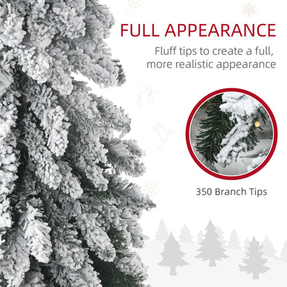 Close-up of flocked artificial Christmas tree branches with 350 tips for full, realistic appearance