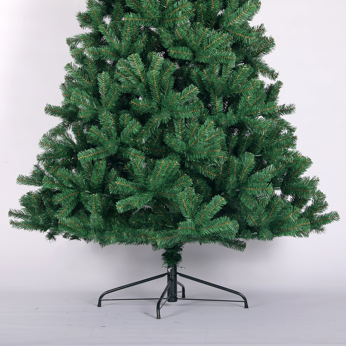 6 ft artificial green spruce Christmas tree with foldable metal stand, unlit