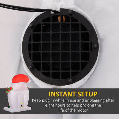 Close-up of black fan motor vent on white inflatable Christmas snowman with red hat and scarf