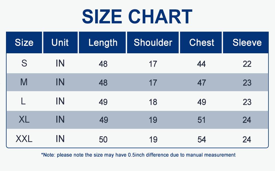 Trendoligy plush fleece hooded robe size chart with measurements for small to XXL in inches