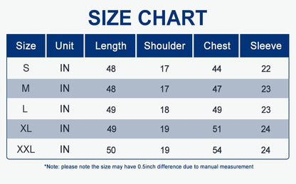 Trendoligy plush fleece hooded robe size chart with measurements for small to XXL in inches